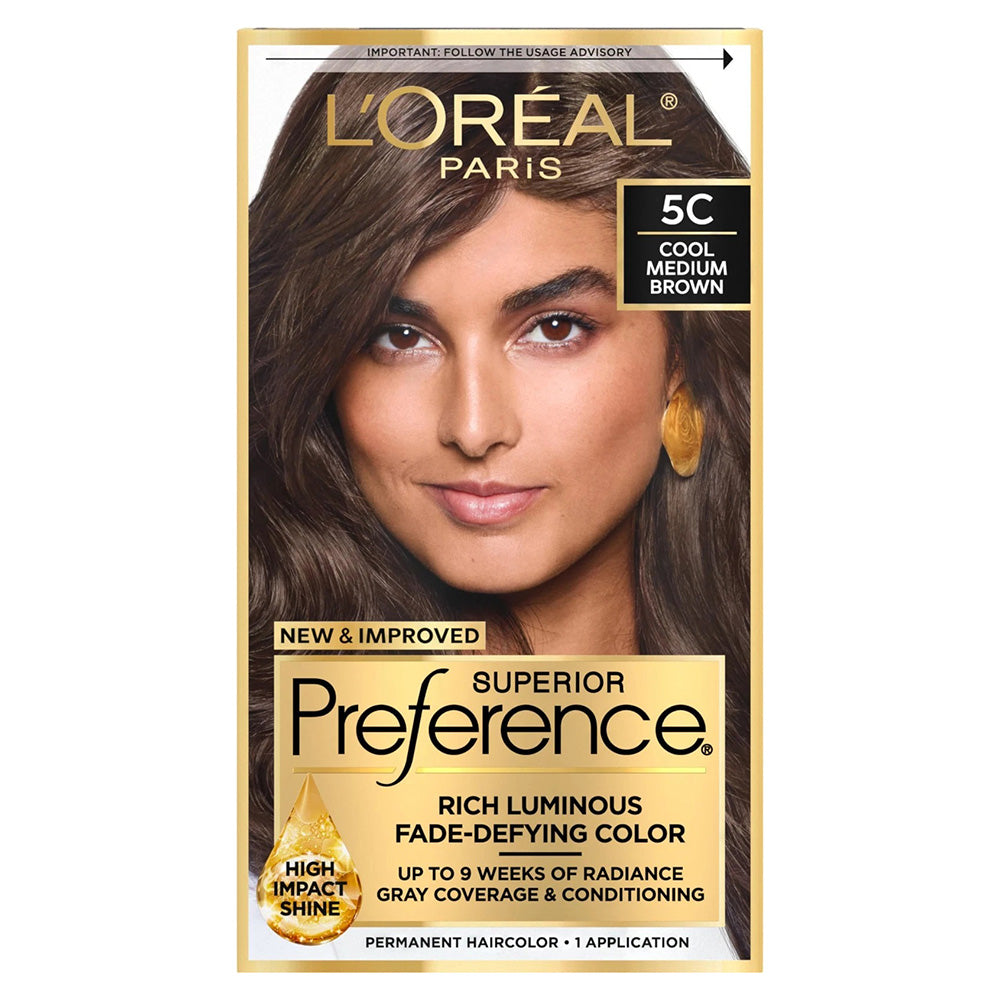 Loreal Superior Preference Rich Luminous Fade Defying Hair Color 5C Cool Medium Brown Size 1Ea